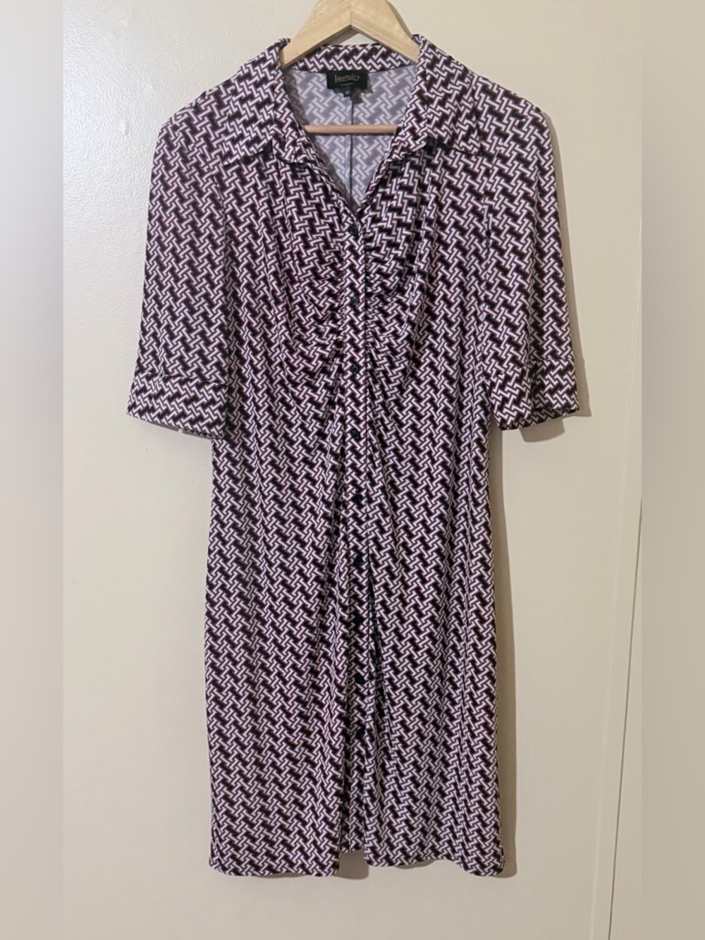 Laundry By Shelli Segal Purple and White Patterned Knee-Length Dress - Picture 2 of 10